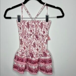 Floral Pink and White Strappy Dress